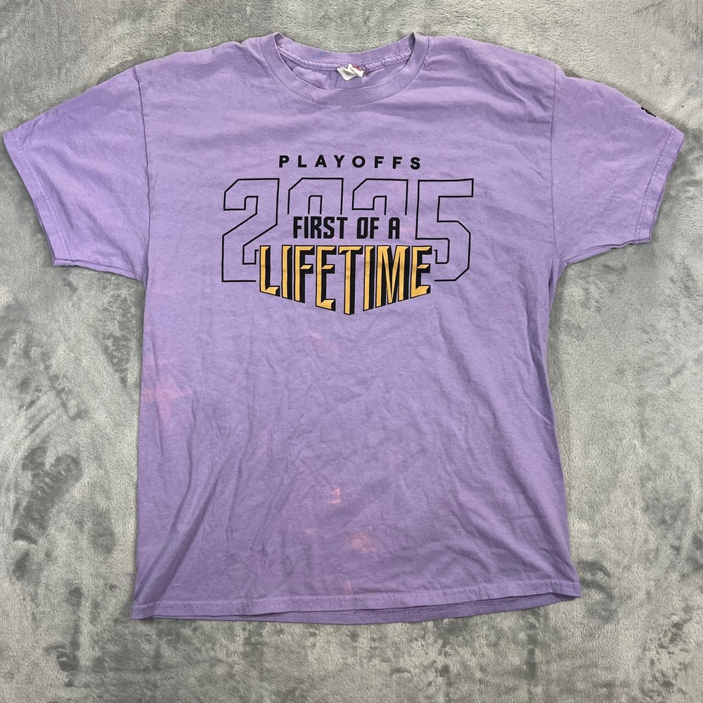 Golden State Valkyries 2025 Playoffs First of a Lifetime T Shirt Adult L Purple